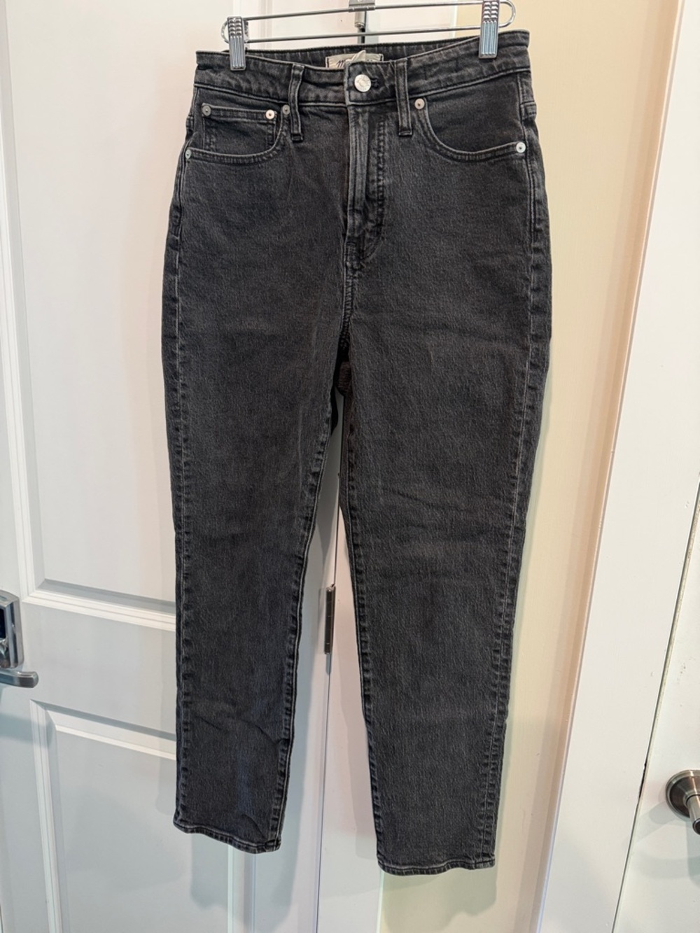 Madewell High-Rise‎ Slim Jeans in Washed Black